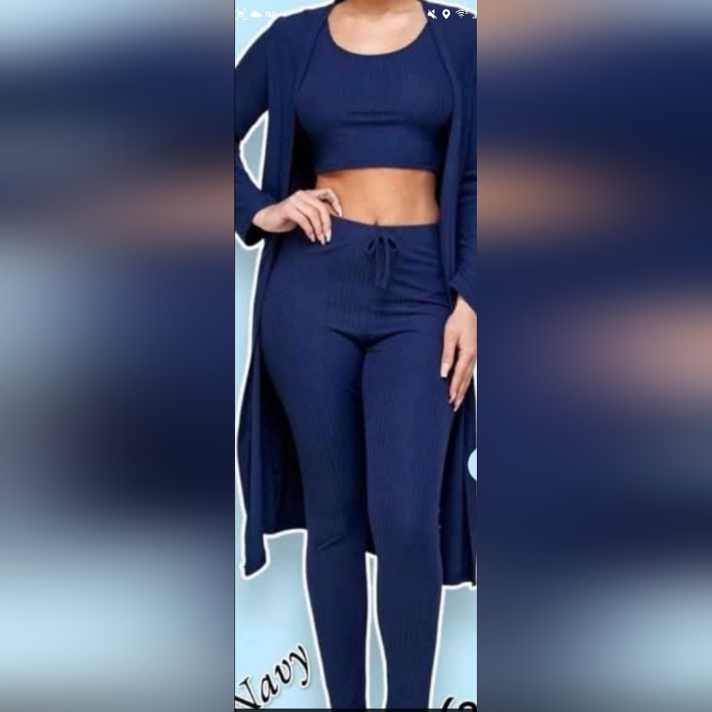 Elegant Navy Women's Leggings Set